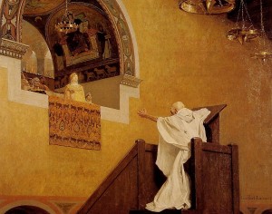 John Chrysostom confronting Aelia Eudoxia, in a 19th-century painting by Jean-Paul Laurens