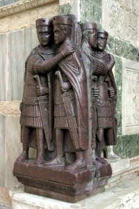 Porphyry statues of emperors, probably of First Tetrarchy (293-305). From Constantinople, now Venice, San Marco