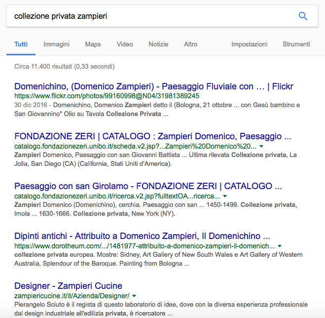 risultati ricerca "collezione privata zampieri"