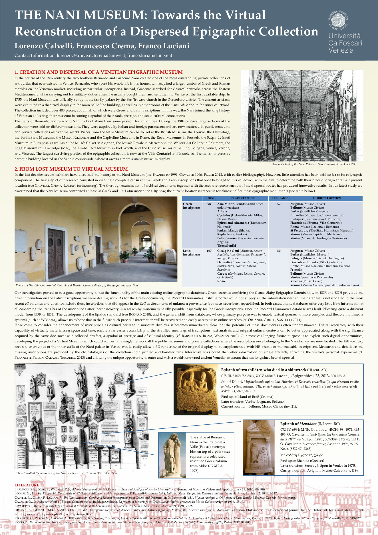08. THE NANI MUSEUM:  Towards the Virtual Reconstruction of a Dispersed Epigraphic Collection